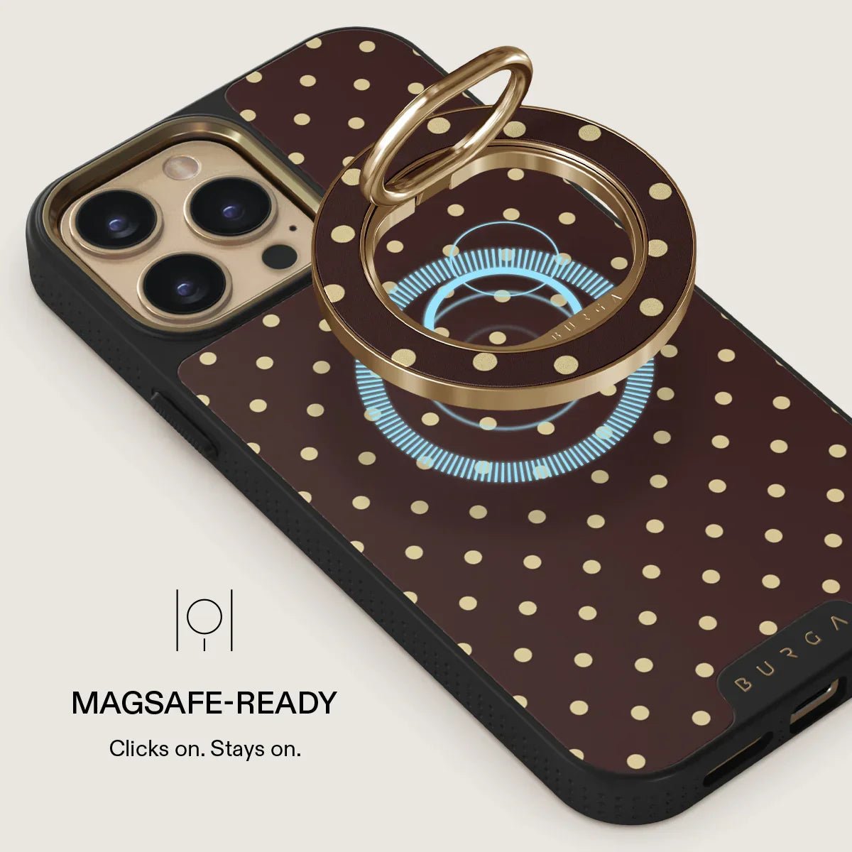 Burga Magnetic Ring Holder - Μαγνητικό Δαχτυλίδι Συγκράτησης Κινητού - Gold - Sorry Busy
