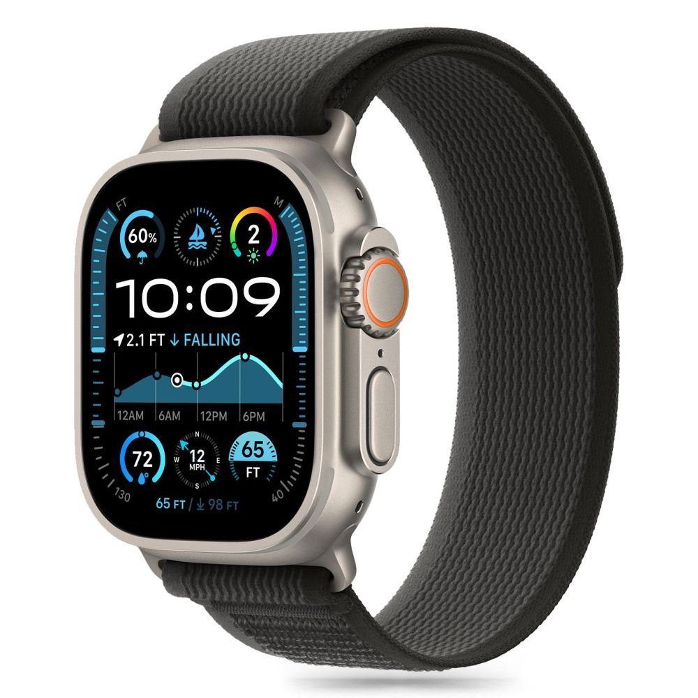 Tech - Protect Λουράκι Apple Watch 4/5/6/7/8/9/10/11 - SE (1/2/3) - ULTRA (1/2/3) - 44/45/46/49mm Nylon Stripe - Black / Orange