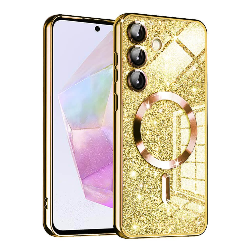 Techsuit Samsung Galaxy A35 5G - Luxury Glitter MagSafe - Θήκη Σιλικόνης - Gold