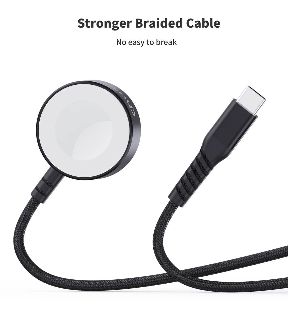 Choetech T319 MFI 5W Καλώδιο Type - C με Μαγνητική Βάση Φόρτισης για Apple Watch - 1m - Black