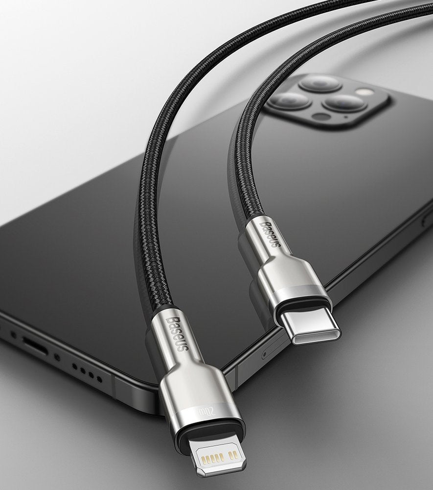 Baseus Cafule Series Metal Data PD 20W - Καλώδιο Δεδομένων και Φόρτισης Type - C to Lightning 2M - Black - CATLJK - B01
