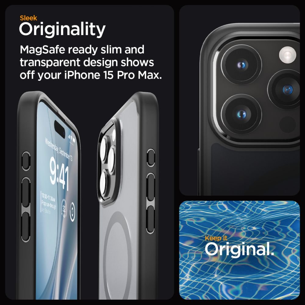 Spigen iPhone 15 Pro Max Ultra Hybrid Mag Σκληρή Θήκη με Πλαίσιο Σιλικόνης Και MagSafe - Frost Black