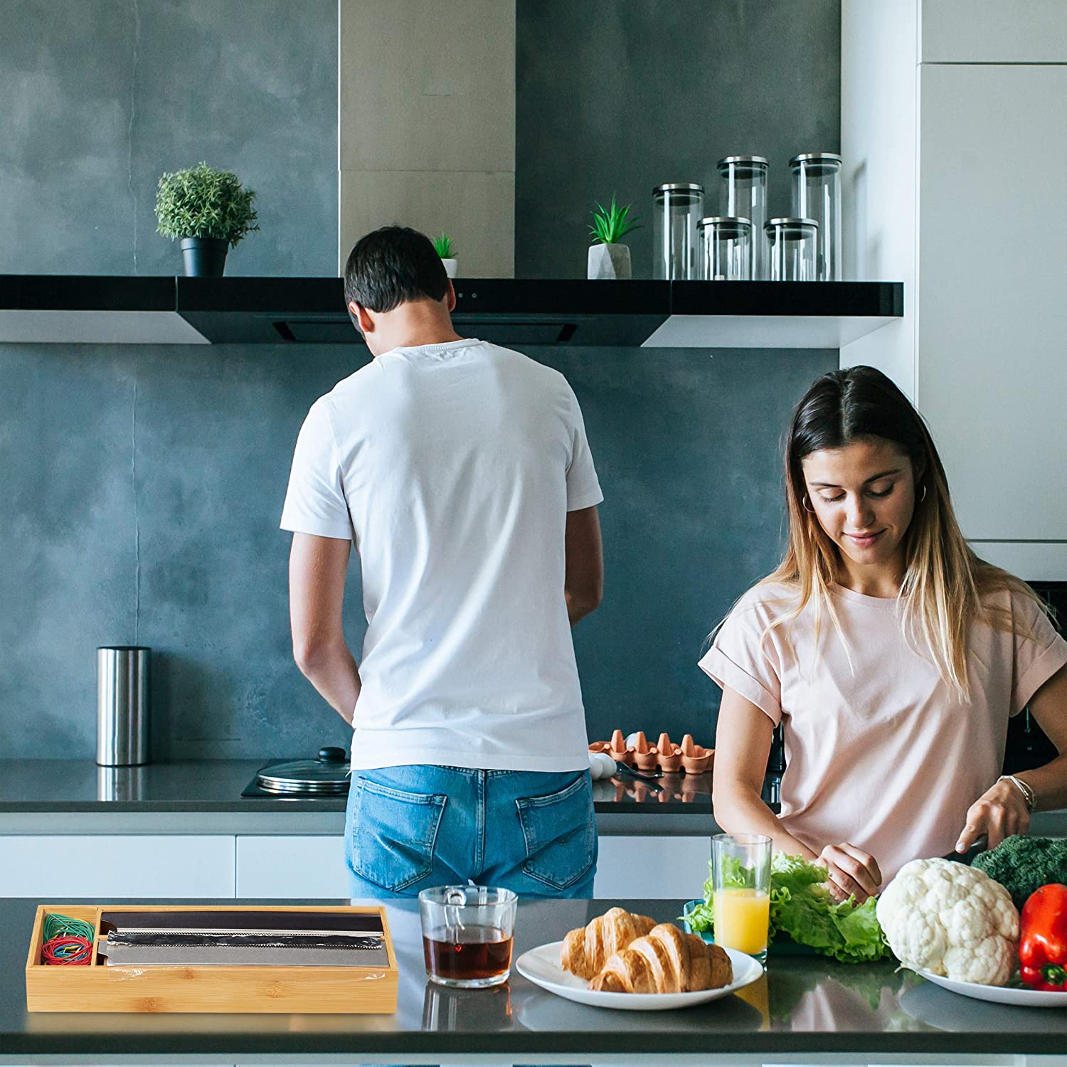 Relaxdays Διανομέας Αλουμινόχαρτου από Μπαμπού - Natural - 4052025274900