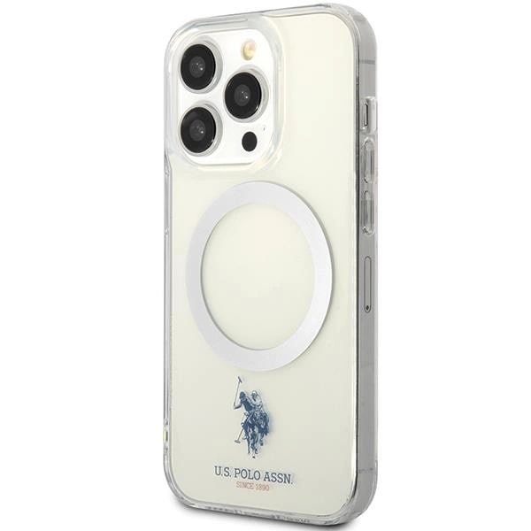 US Polo iPhone 15 Pro Max Transparent MagSafe Collection Σκληρή Θήκη με Πλαίσιο Σιλικόνης και MagSafe - Διάφανη