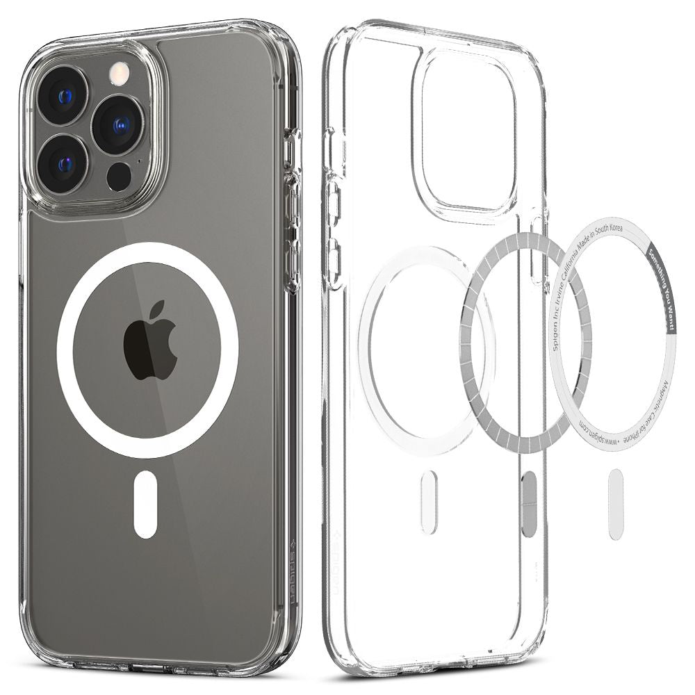 Spigen iPhone 13 Pro Ultra Hybrid Mag Σκληρή Θήκη με Πλαίσιο Σιλικόνης Και MagSafe - White / Clear