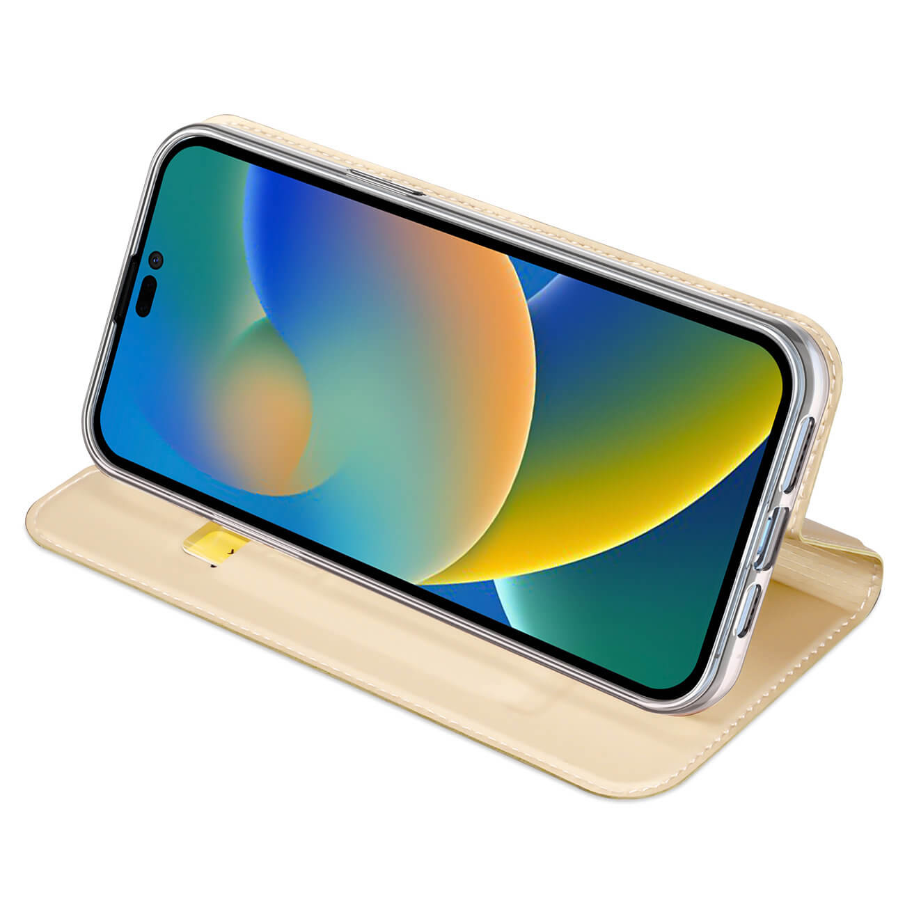 Dux Ducis iPhone 14 Pro Max Flip Stand Case Θήκη Βιβλίο - Gold