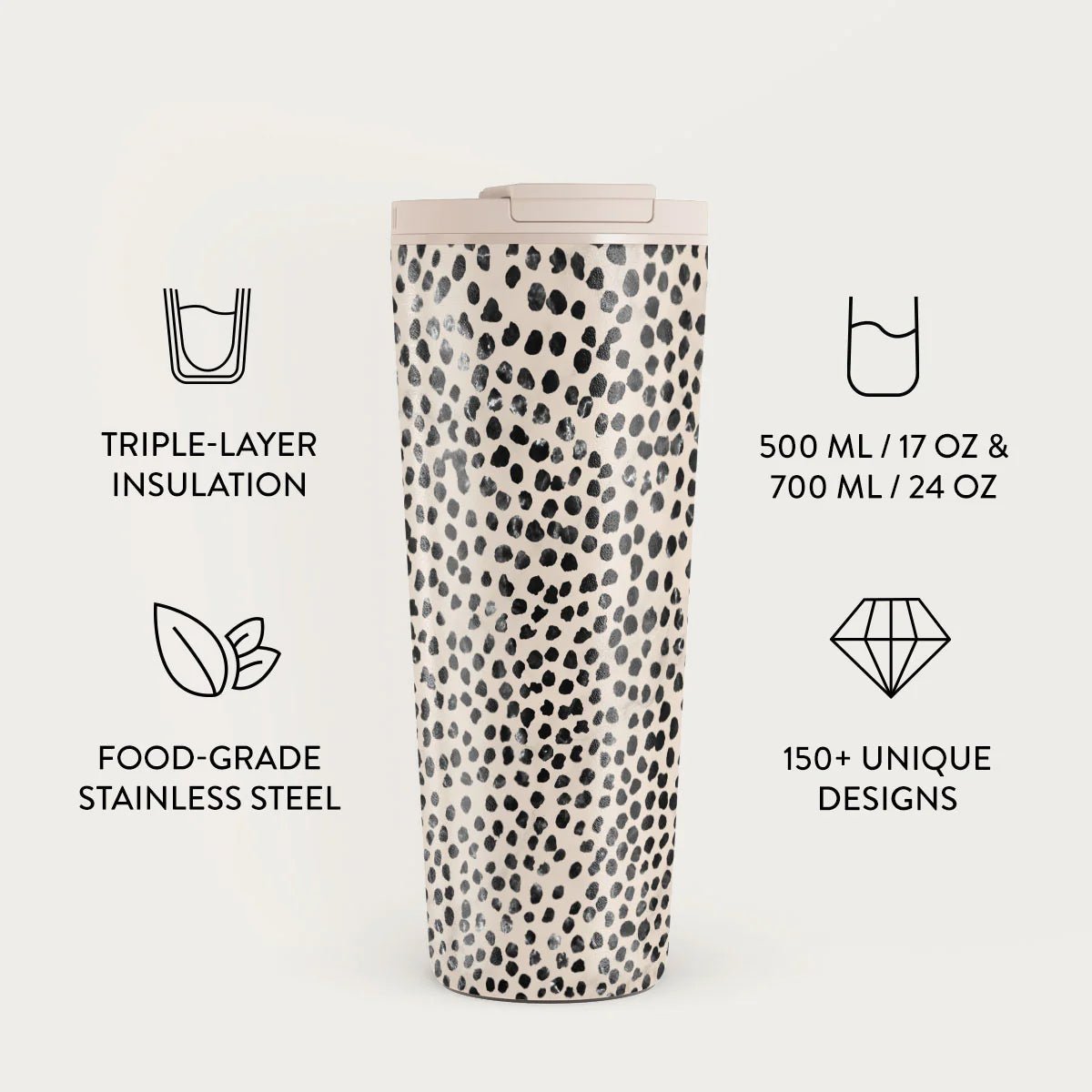 Burga Κούπα Θερμός από Ανοξείδωτο Ατσάλι - Flap Lid - 700ml - Almond Latte