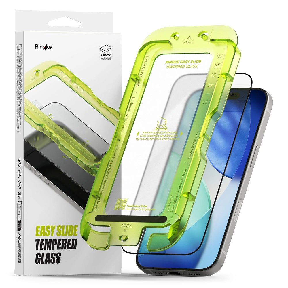 Ringke iPhone 17 - Easy Slide - Case Friendly Αντιχαρακτικό Γυαλί Οθόνης - 2 Τεμάχια - Black