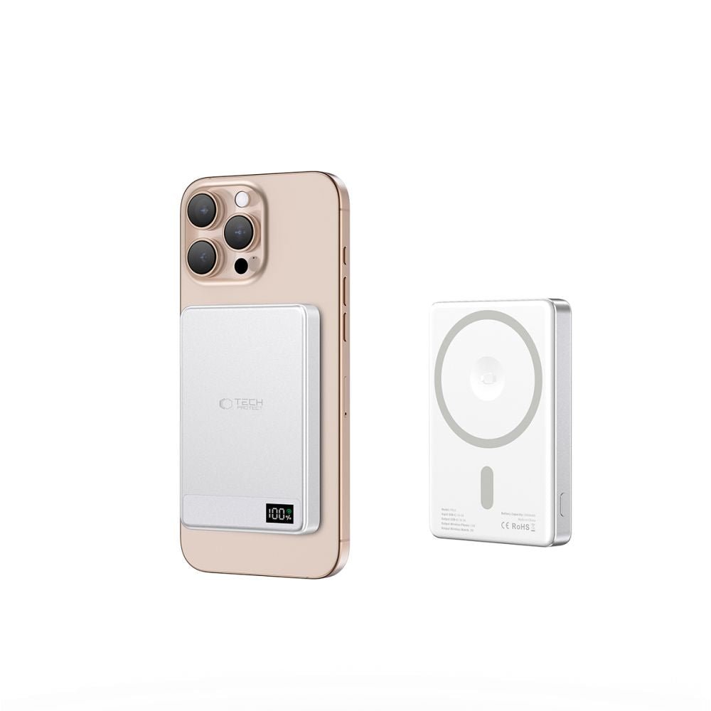 Tech - Protect PB33 Lifemag MagSafe PowerBank Μαγνητικό PowerBank Κινητού 5000 mAh - Silver