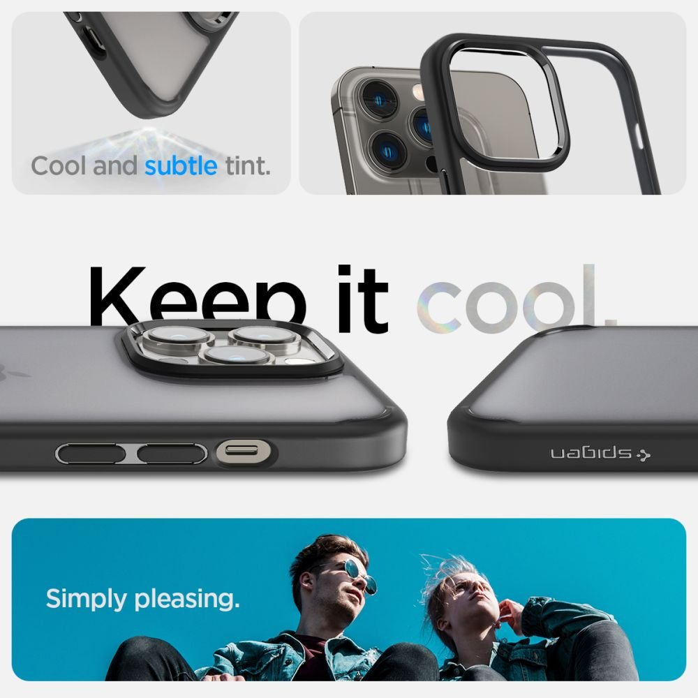 Spigen iPhone 14 Pro Max Ultra Hybrid Σκληρή Θήκη με Πλαίσιο Σιλικόνης - Frost Black