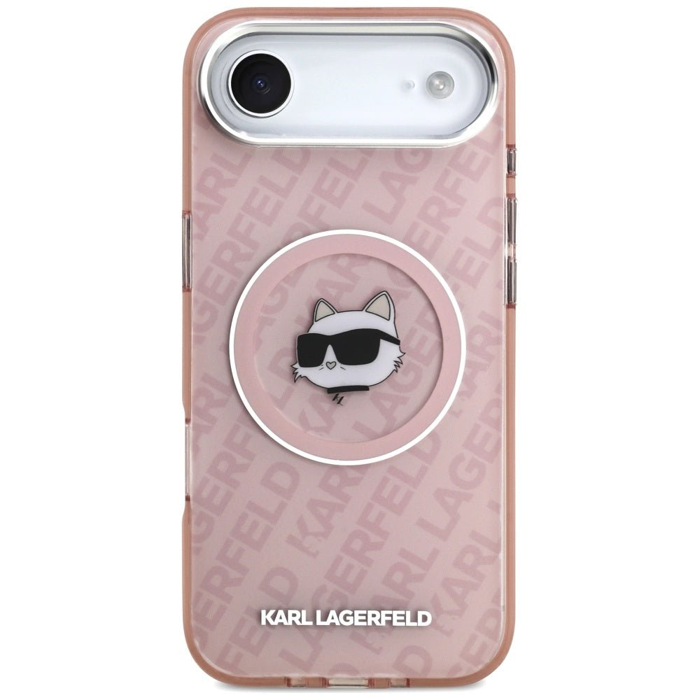 Karl Lagerfeld iPhone Air - IML Choupette Head Logo MagSafe - Σκληρή Θήκη με Πλαίσιο Σιλικόνης - Pink - KLHMP17MHMKBCHOP