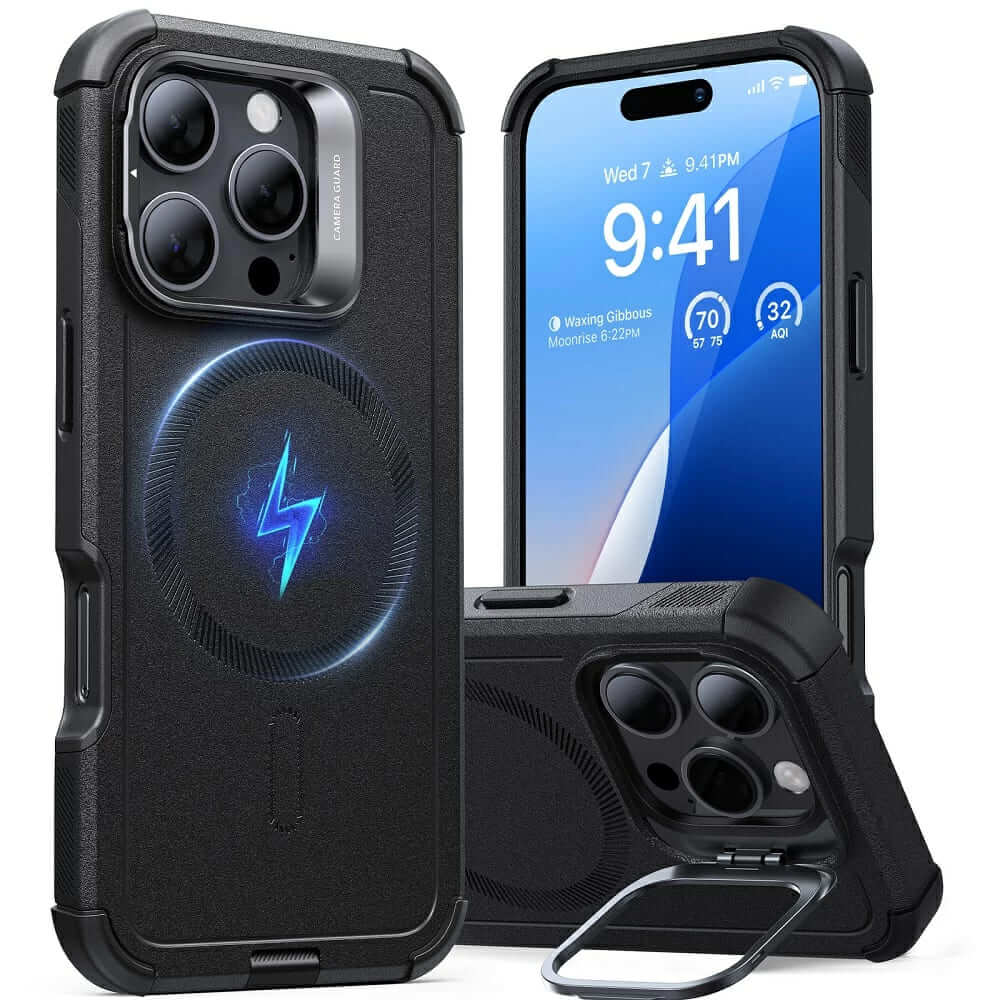 ESR iPhone 16 Pro Max Cyber Armor Kickstand Σκληρή Θήκη με Stand και MagSafe - Black