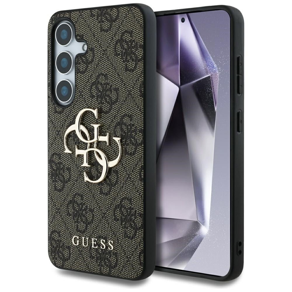 Guess Samsung Galaxy S25 Plus - 4G Big Metal Logo - Θήκη με Επένδυση Συνθετικού Δέρματος - Brown - GUHCS25M4GMGBR