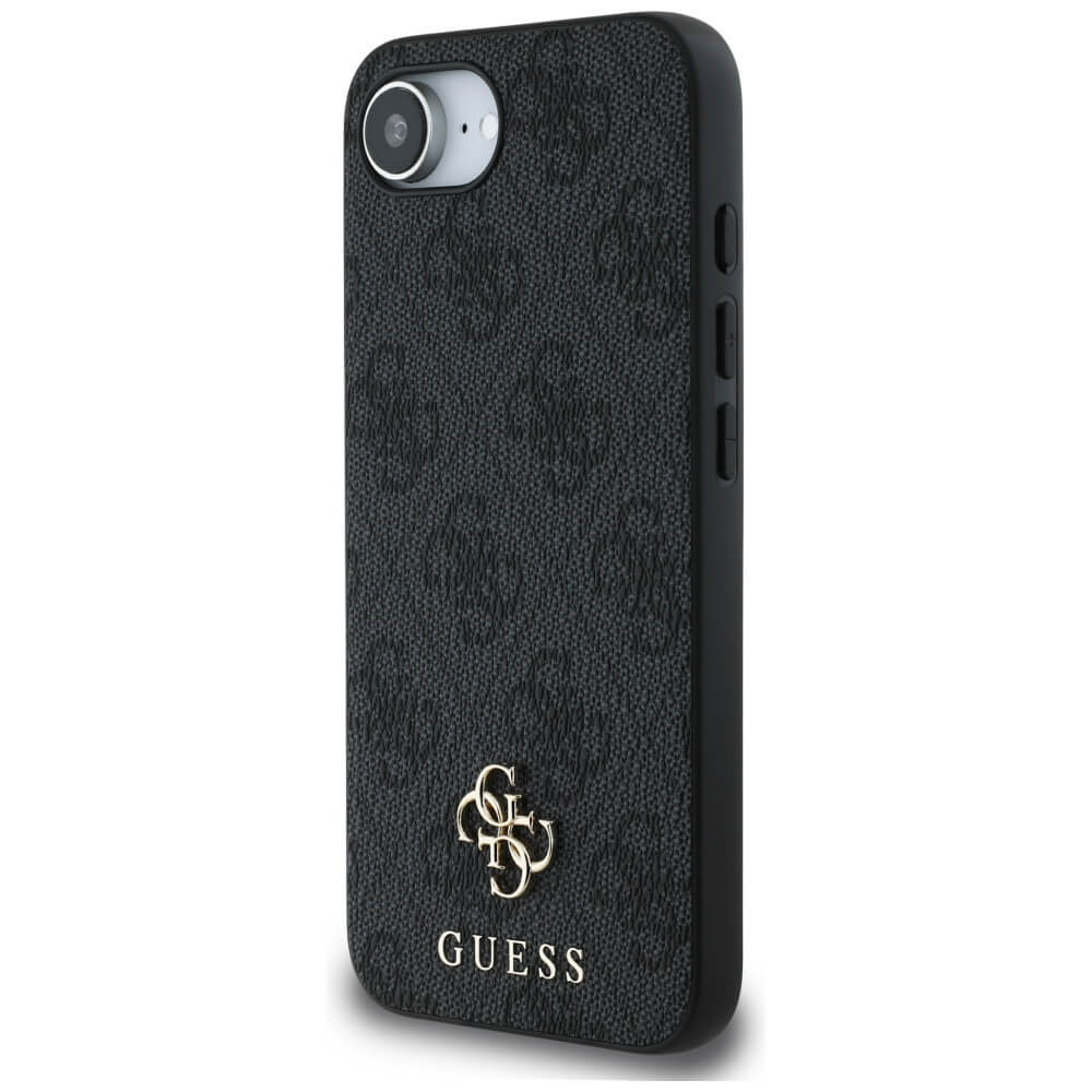 Guess iPhone 16e - 4G Small 4G and Classic - MagSafe Σκληρή Θήκη με Επένδυση από Οικολογικό Δέρμα - Black - GUHMPSE4P4SM4MK