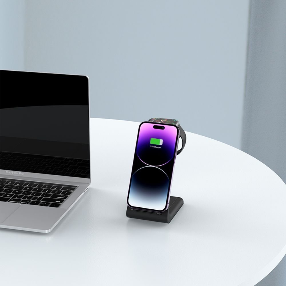 Tech - Protect QI15W - A36 3in1 Ασύρματος Φορτιστής MagSafe με Καλώδιο USB - A to USB - C - Black