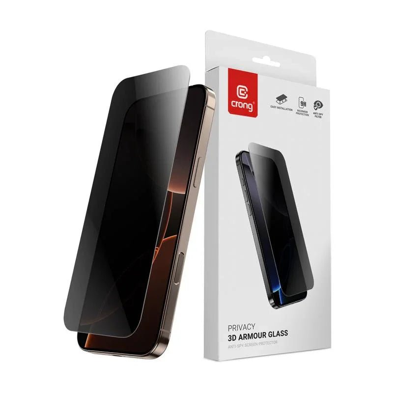 Crong iPhone 16 Pro Max / iPhone 17 Pro Max - Privacy 3D Armour Glass - Αντιχαρακτικό Γυαλί Οθόνης - Privacy