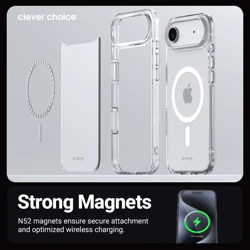 Crong iPhone 17 Pro - Clear Mag Cover - Σκληρή Θήκη με Πλαίσιο Σιλικόνης και MagSafe - Clear