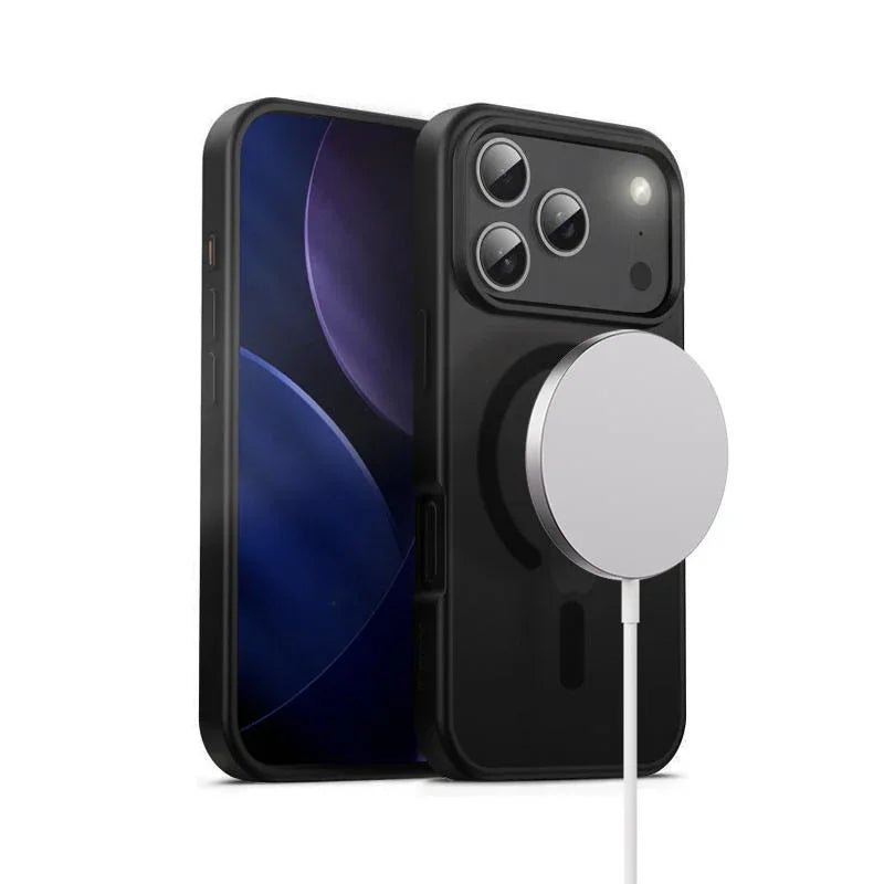 Crong iPhone 17 Pro - Hybrid Frost Mag - Σκληρή Θήκη με Πλαίσιο Σιλικόνης και MagSafe - Black