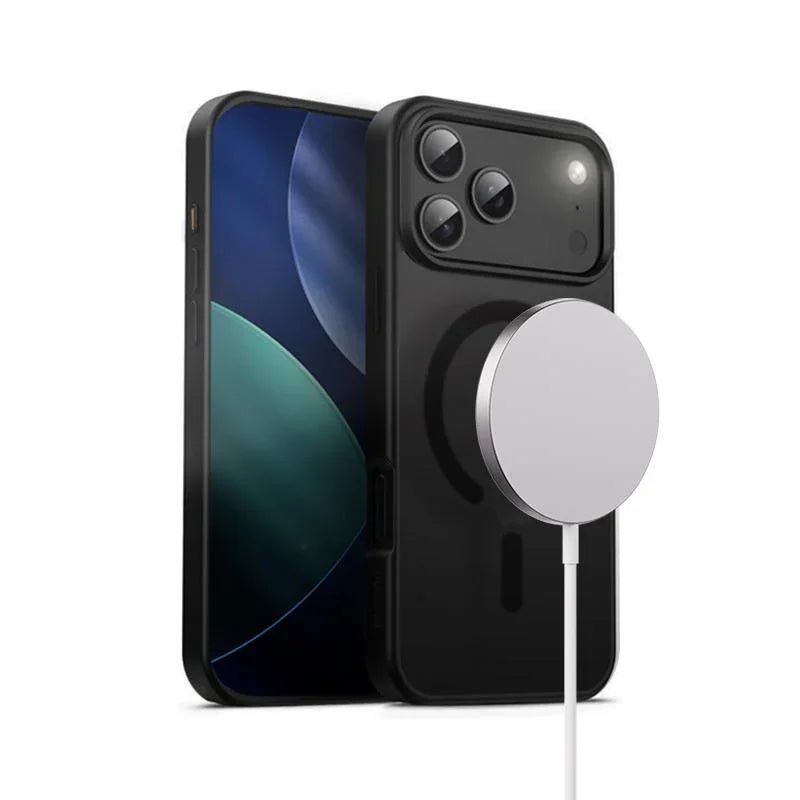 Crong iPhone 17 Pro Max - Hybrid Frost Mag - Σκληρή Θήκη με Πλαίσιο Σιλικόνης και MagSafe - Black
