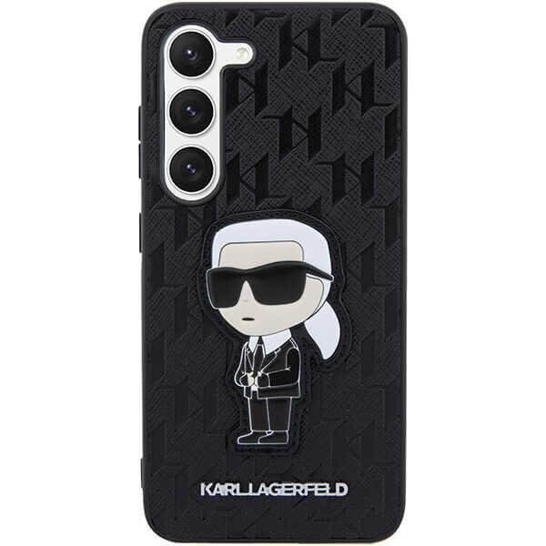 Karl Lagerfeld Samsung Galaxy S23+ - Saffiano Monogram Ikonik Σκληρή Θήκη - Black - KLHCS23MSAKLHKPK