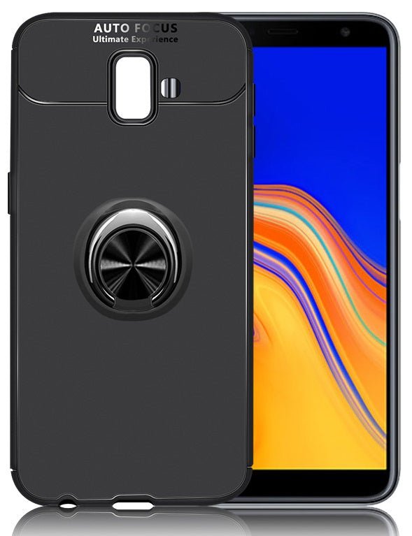 OEM Samsung Galaxy J6 Plus 2018 Ring Slim Armor TPU Θήκη Σιλικόνης με Δαχτυλίδι Συγκράτησης - Black / Grey