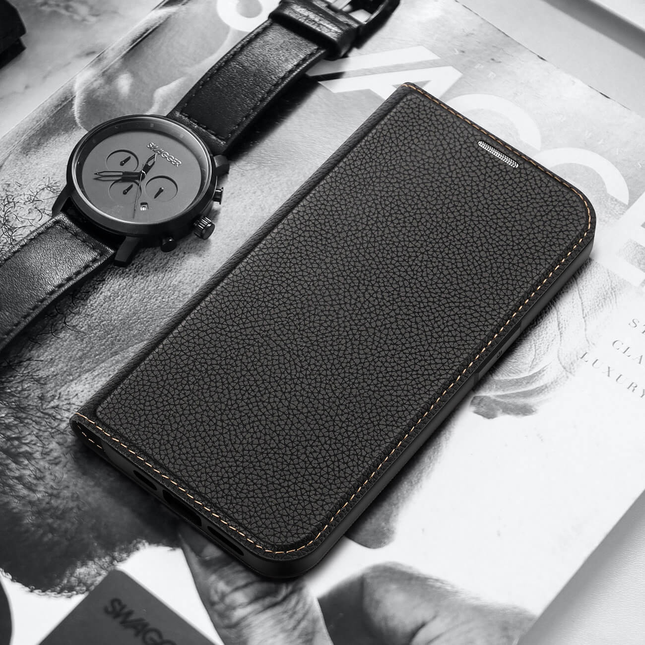 Dux Ducis iPhone 14 Pro Max Skin X2 Flip Stand Case Θήκη Βιβλίο - Black