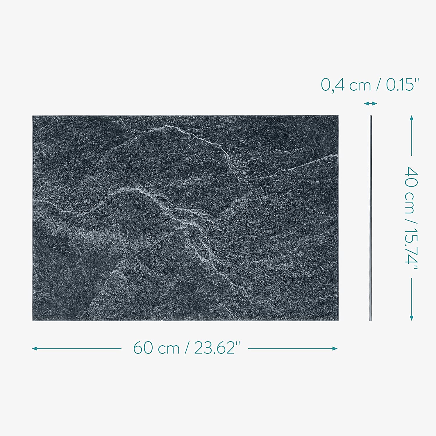 Navaris Μαγνητικός Γυάλινος Πίνακας - 60 x 40cm - Design Black Stone - 45724.08