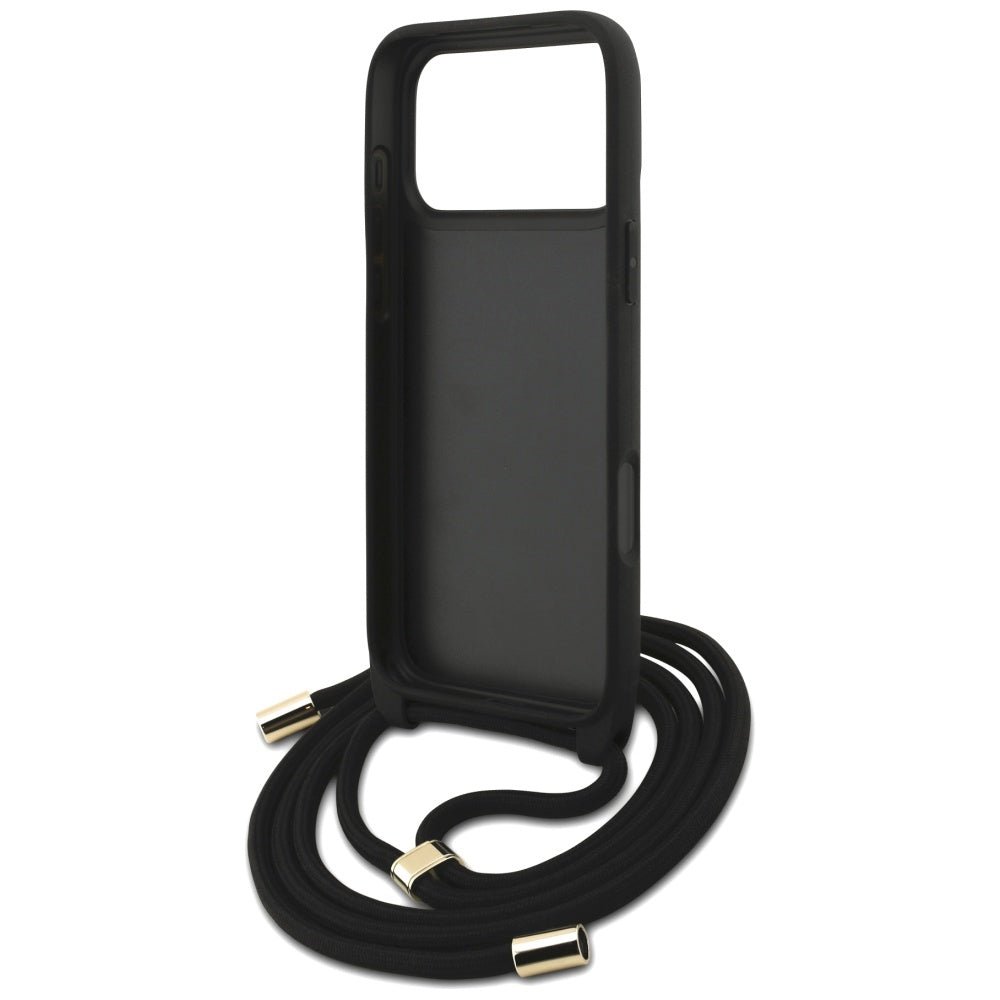 Guess iPhone 17 Pro Max - 4G Big Logo Cord Stap Crossbody - Θήκη με Επένδυση Συνθετικού Δέρματος και Λουράκι - Brown - GUHCP17XP4GMGCRW