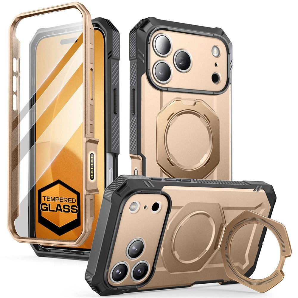 Supcase iPhone 17 Pro Max - UB Grip Pro Mag - Σκληρή Θήκη με Προστασία Οθόνης και MagSafe / Stand - Desert Gold
