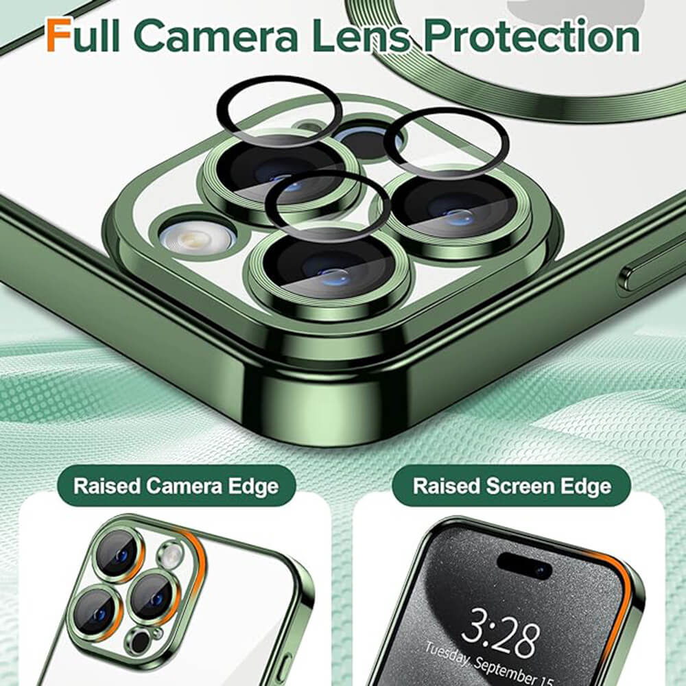 Techsuit iPhone 15 Pro Max - Luxury Crystal MagSafe - Θήκη Σιλικόνης - Deep Green