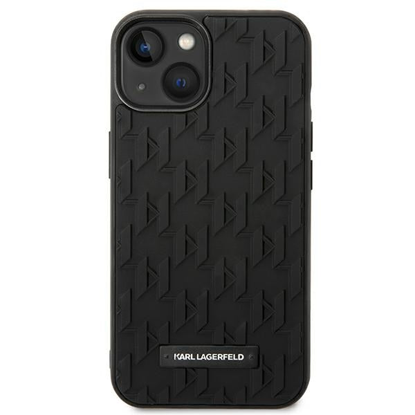 Karl Lagerfeld iPhone 14 Plus - 3D Monogram Σκληρή Θήκη με Πλαίσιο Σιλικόνης - Black - KLHCP14MRUPKLPK