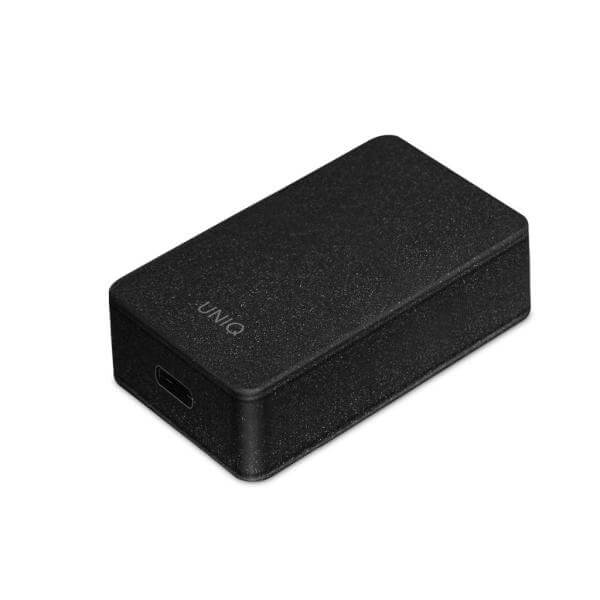 Uniq Versa Slim PD 18W Οικιακός Φορτιστής Γρήγορης Φόρτισης με 1 Θύρα Type - C και Καλώδιο Type - C to Type - C - Charcoal Black