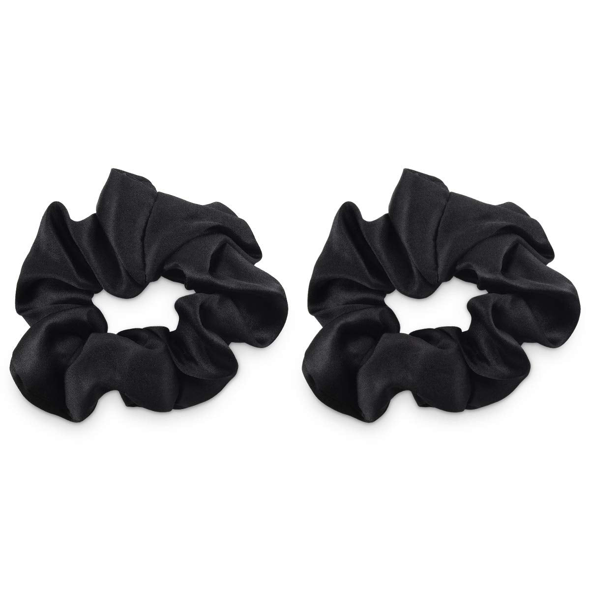 Navaris Σετ με 2 Μεταξωτά Scrunchies Λαστιχάκια Μαλλιών - Black - 50258.02.01