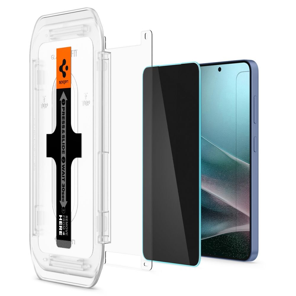 Spigen Samsung Galaxy S24 / S25 Glas.TR Privacy EZ Fit 2.5D 9H Αντιχαρακτικό Γυαλί Οθόνης - 2 Τεμάχια - Clear / Black - AGL09308