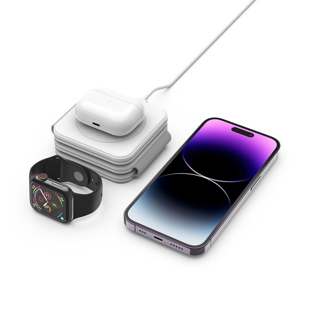 Tech - Protect QI15W - A24 3in1 Ασύρματος Μαγνητικός Φορτιστής MagSafe - White