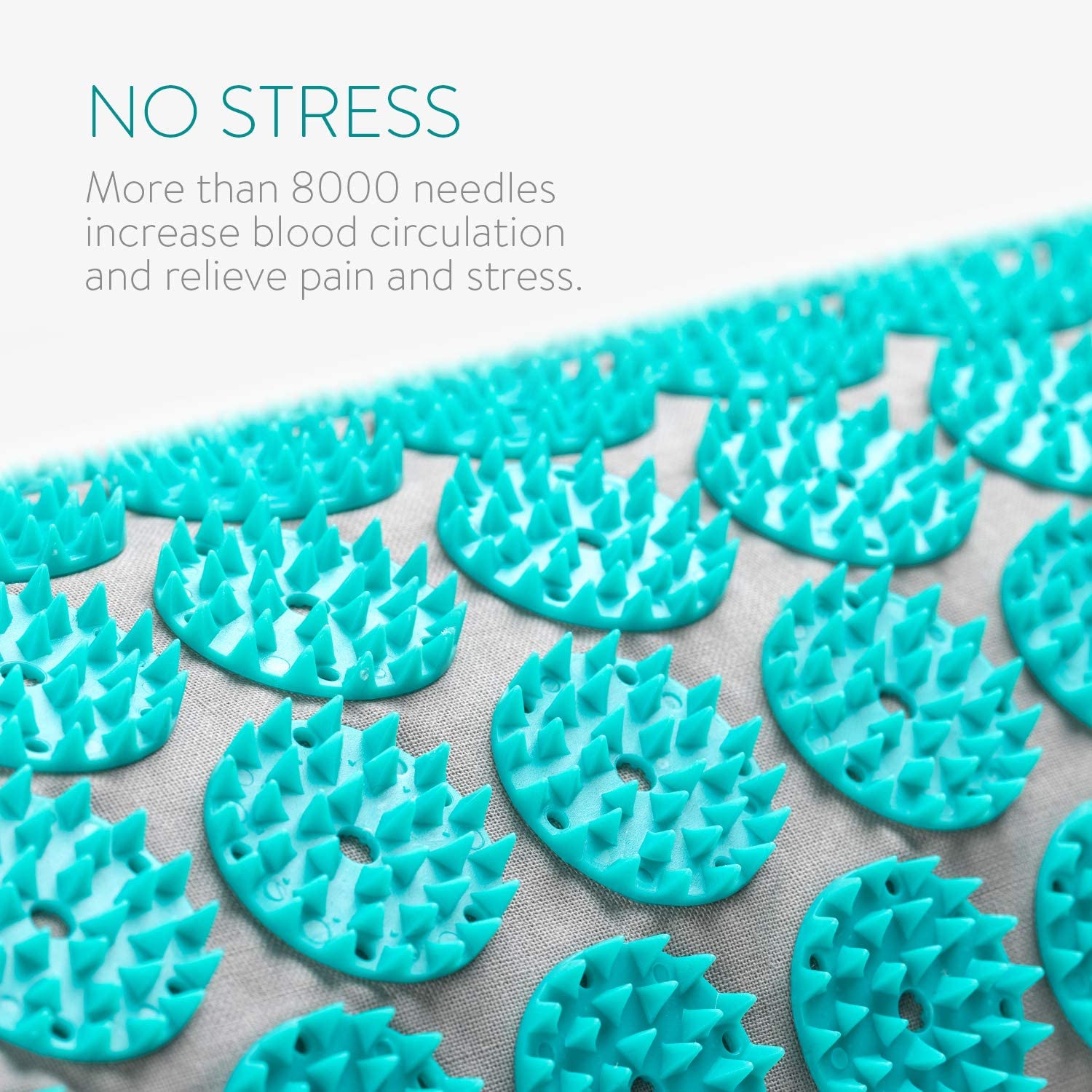 Navaris 2 - in - 1 Acupressure Mat and Pillow Set Σετ 2 σε 1 Χαλάκι και Μαξιλάρι Μασάζ - Grey / Light Blue - 52759.22.23