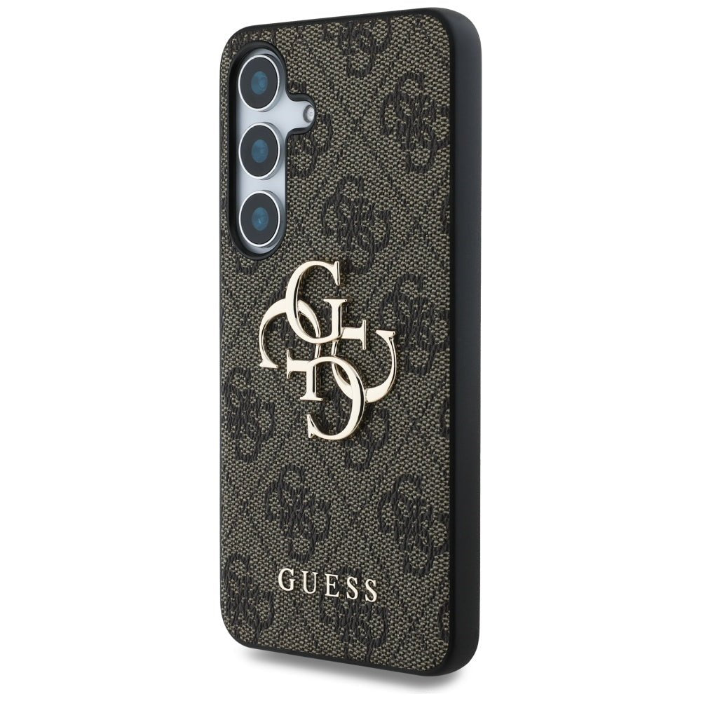 Guess Samsung Galaxy S25 - 4G Big Metal Logo - Θήκη με Επένδυση Συνθετικού Δέρματος - Brown - GUHCS25S4GMGBR