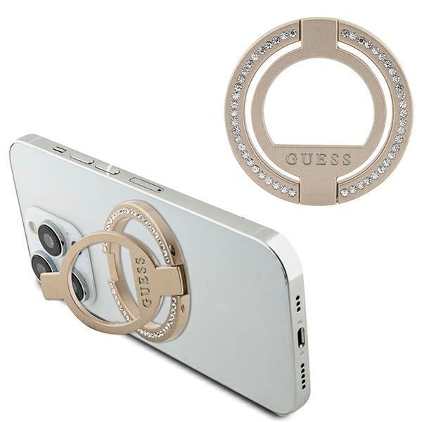 Guess MagSafe Rhinestone Ring Holder - Δαχτυλίδι Συγκράτησης Κινητού / Βάση Στήριξης - Gold - GUE002941 - 0