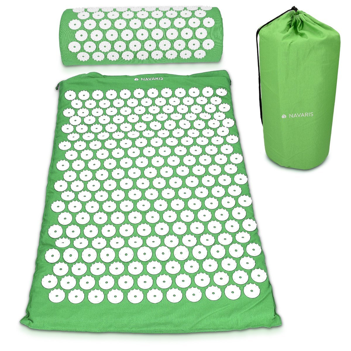 Navaris 2 - in - 1 Acupressure Mat and Pillow Set Σετ 2 σε 1 Χαλάκι και Μαξιλάρι Μασάζ - Green - 43899.07