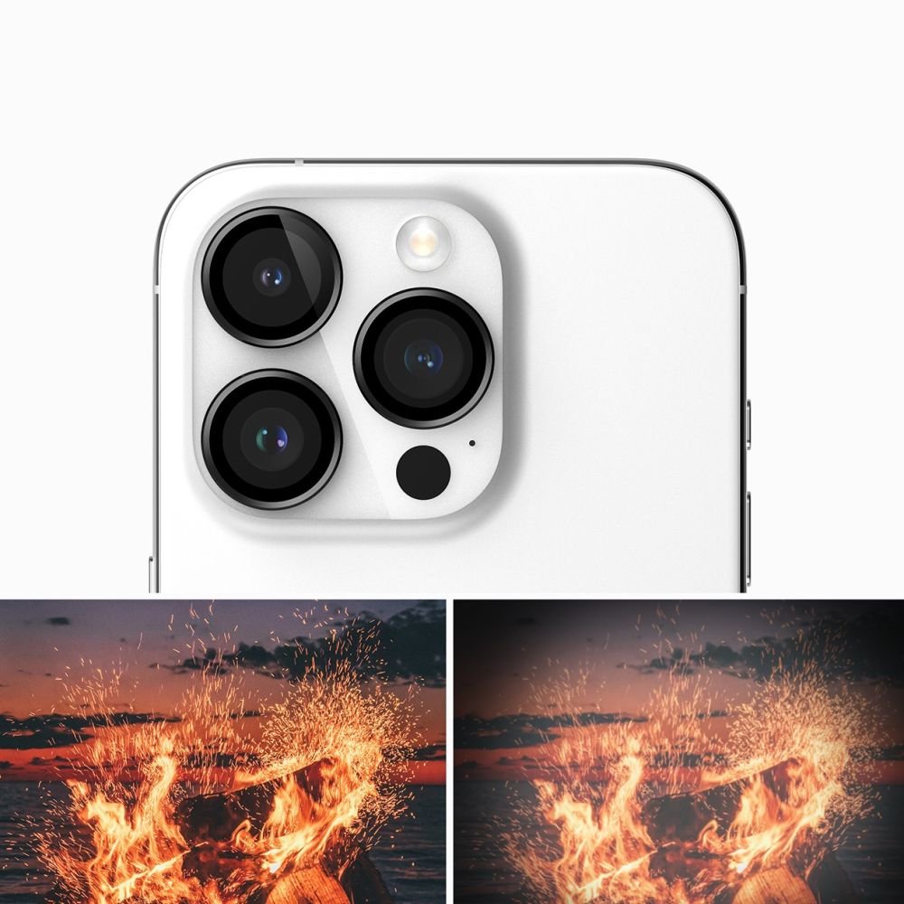 Ringke iPhone 15 Pro Max Lens Frame Glass Αντιχαρακτικό Γυαλί για την Κάμερα - Black