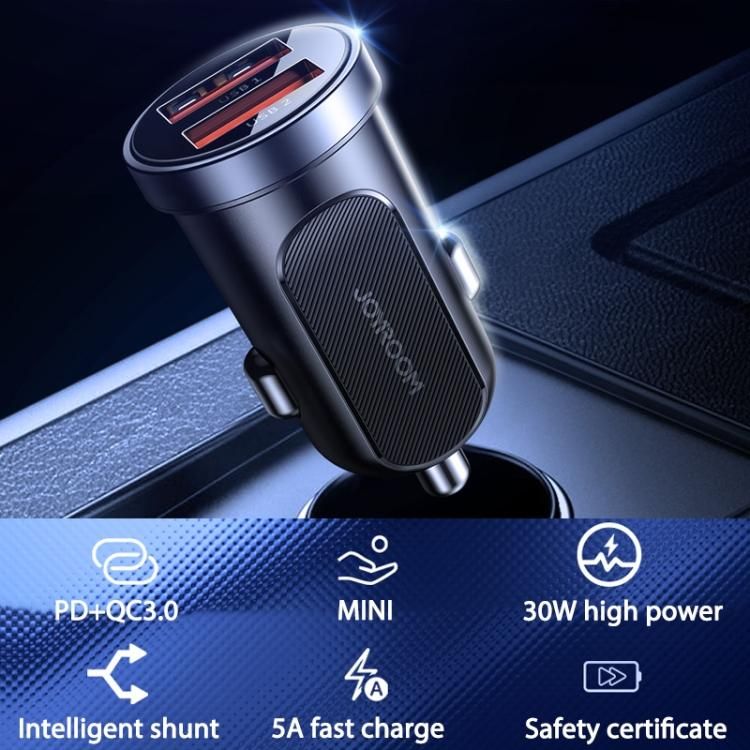 Joyroom C - A09 Φορτιστής Αυτοκινήτου Γρήγορης Φόρτισης 2xUSB Ports QC 3.0 PD 30W - Black