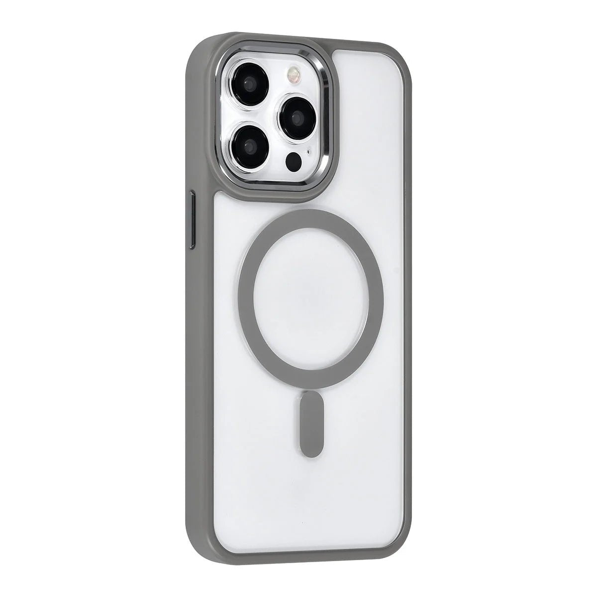 Tuniq iPhone 15 Pro Max - MagSafe Σκληρή Θήκη με Πλαίσιο Σιλικόνης - Γκρι / Διάφανη