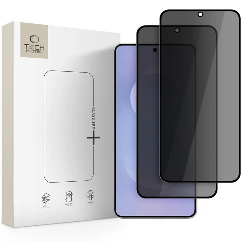 Tech - Protect Samsung Galaxy S25 Edge - Glass Spy+ 2.5D 9H Full Screen Αντιχαρακτικό Γυαλί Οθόνης - Privacy - 2 Τεμάχια - Black