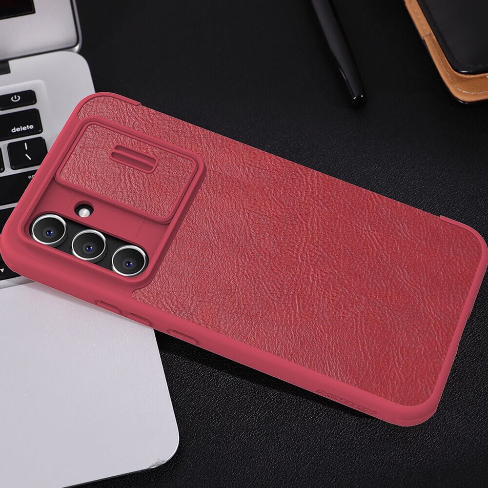 Nillkin Samsung Galaxy A54 5G Qin Leather Pro Flip Book Case with Camera Protection Θήκη Βιβλίο με Κάλυμμα για την Κάμερα - Red