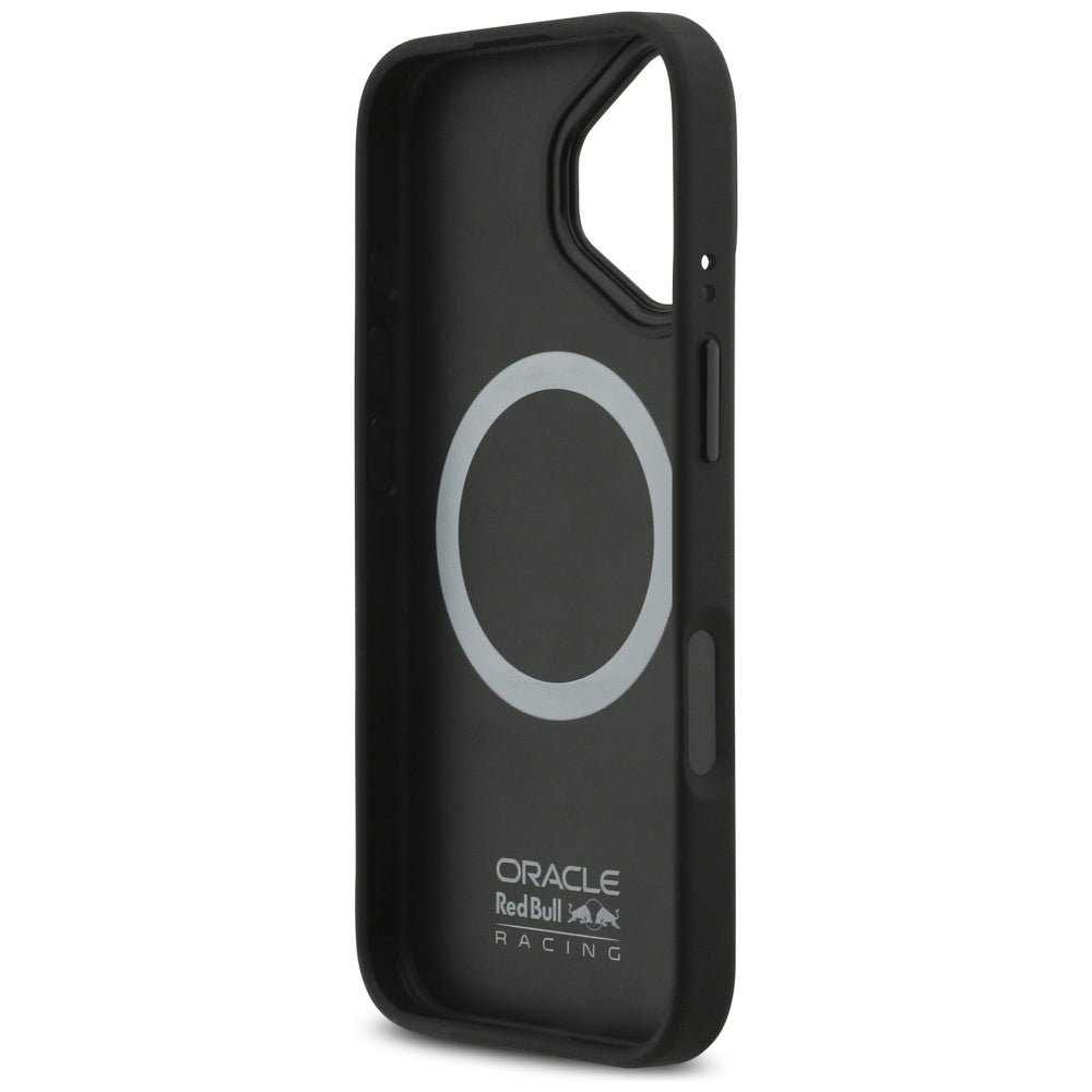 Red Bull iPhone 17 - Meshed Red Ring and Metal Buttons MagSafe - Σκληρή Θήκη με Επένδυση Οικολογικού Δέρματος - Navy - RBHMP17S24PUILVR