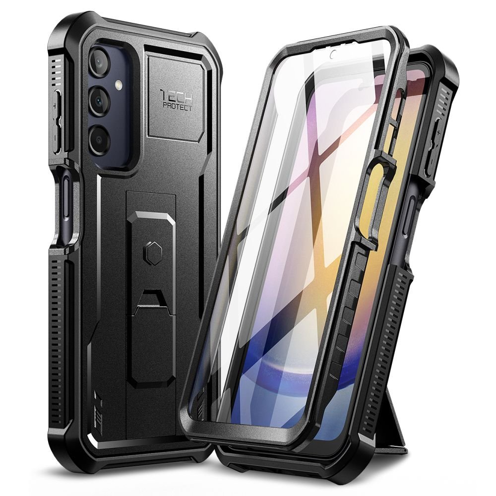 Tech - Protect Samsung Galaxy A25 5G Kevlar Pro Θήκη 360 Full Body με Προστασία Οθόνης και Stand - Black