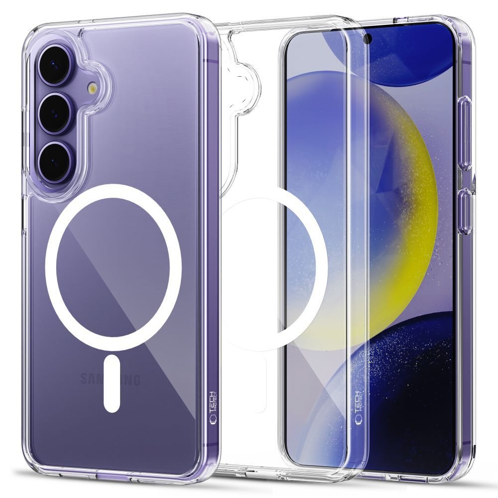 Tech - Protect Samsung Galaxy S25 Flexair Hybrid MagSafe Σκληρή Θήκη με Πλαίσιο Σιλικόνης και MagSafe - Διάφανη