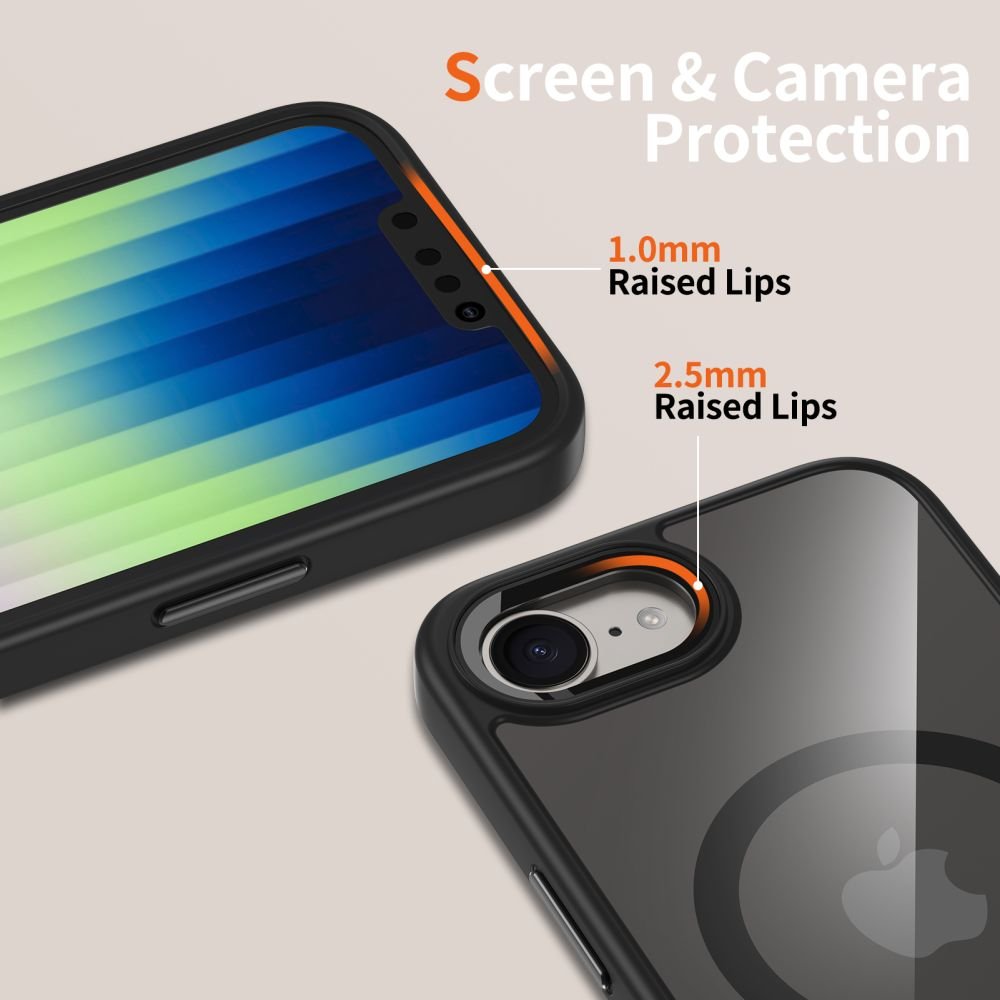 Tech - Protect iPhone 16e MagMat Σκληρή Θήκη με Πλαίσιο Σιλικόνης και MagSafe - Black / Clear