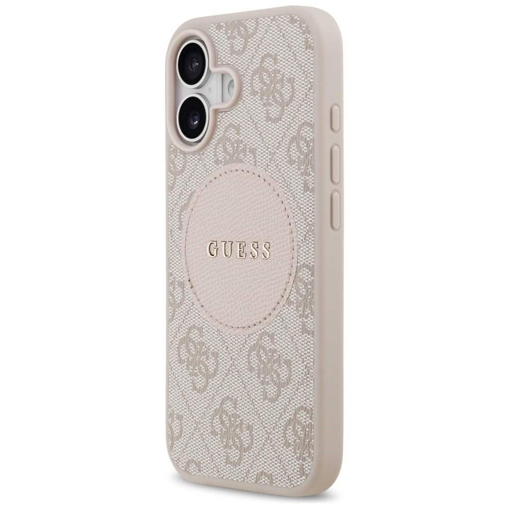 Guess iPhone 17 - 4G Circle Classic Logo MagSafe - Θήκη με Επένδυση Συνθετικού Δέρματος - Pink - GUHMP17SP4PGRSGP
