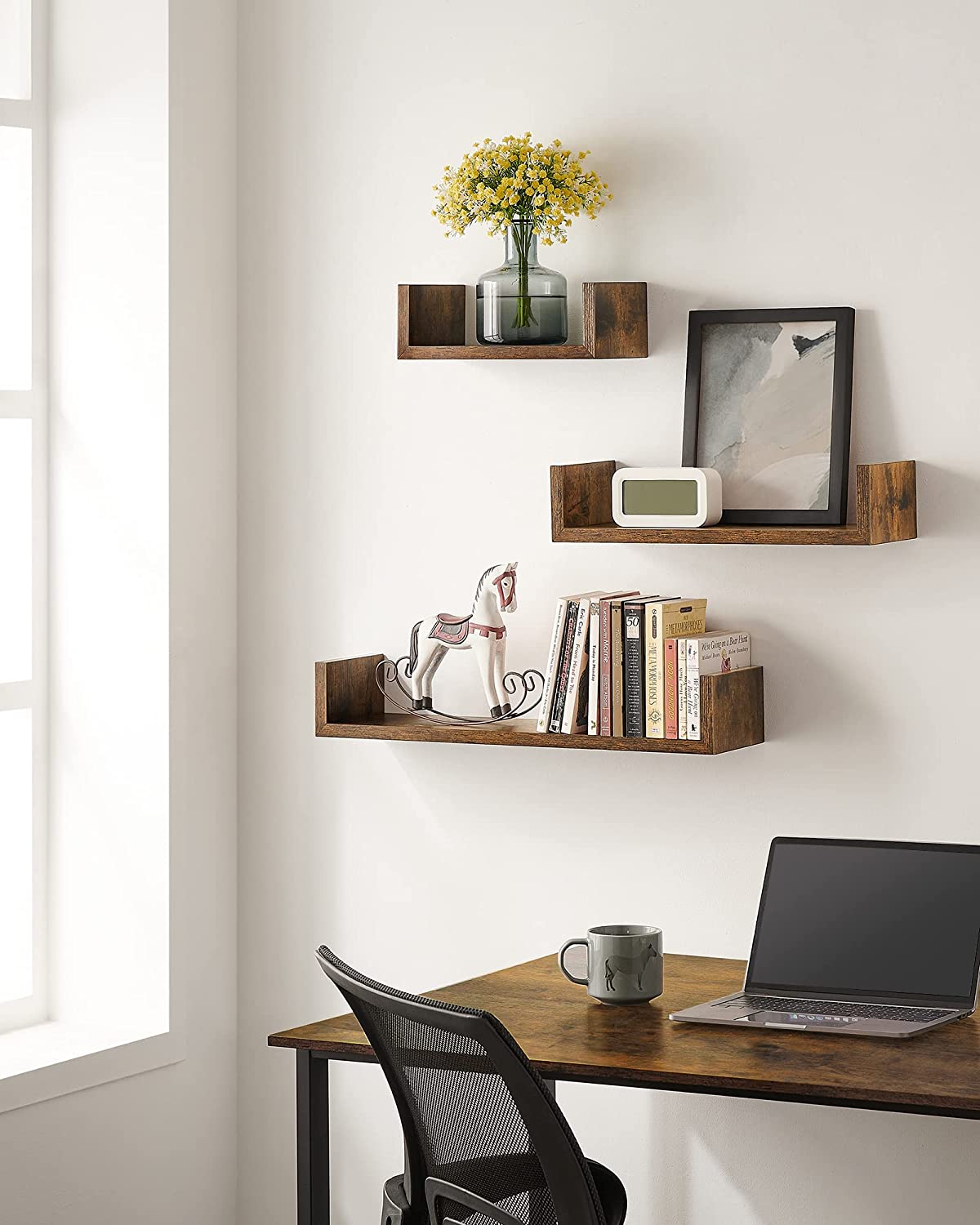 Songmics Σετ 3 Ράφια Διαφορετικού Μεγέθους - Rustic Brown - LWS066T01